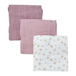 Clearance Muslin 3-pak Stofbleer, , One Size Børn Hagesmække & Stofbleer