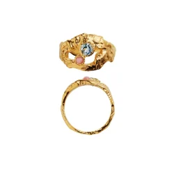 New My Love Rock Blue Topas/Pink Opal Ring, , 58 Dame Ringe