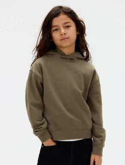 Neck Embro Logo Terry Hættetrøje, , 128 cm Børn Strik & Sweatshirts