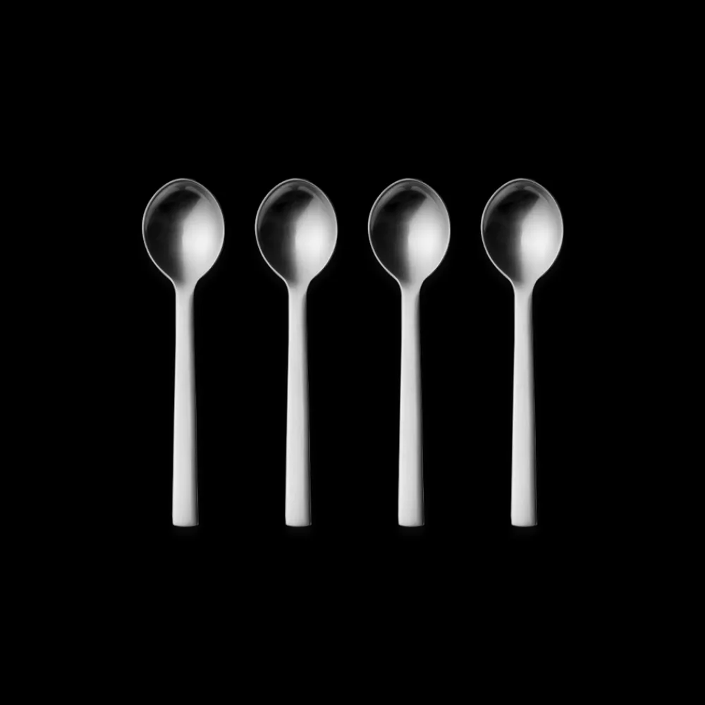 Georg Jensen New York Kaffeske-Sæt, Mat Stål, 4 Dele- Bestik