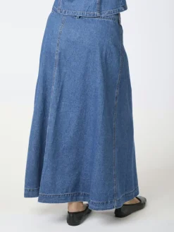 Neo Noir Nina Wrap Denim Nederdel, , 34-Dame Nederdele