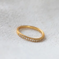 Ocean Flow Sparkle Band Ring, , 52 Dame Ringe