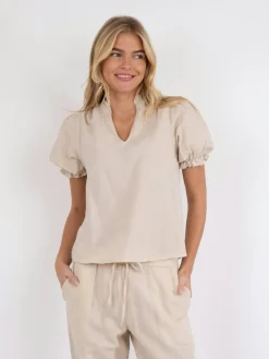 Neo Noir Odesa Linen Bluse, , 36-Dame Bluser & Skjorter