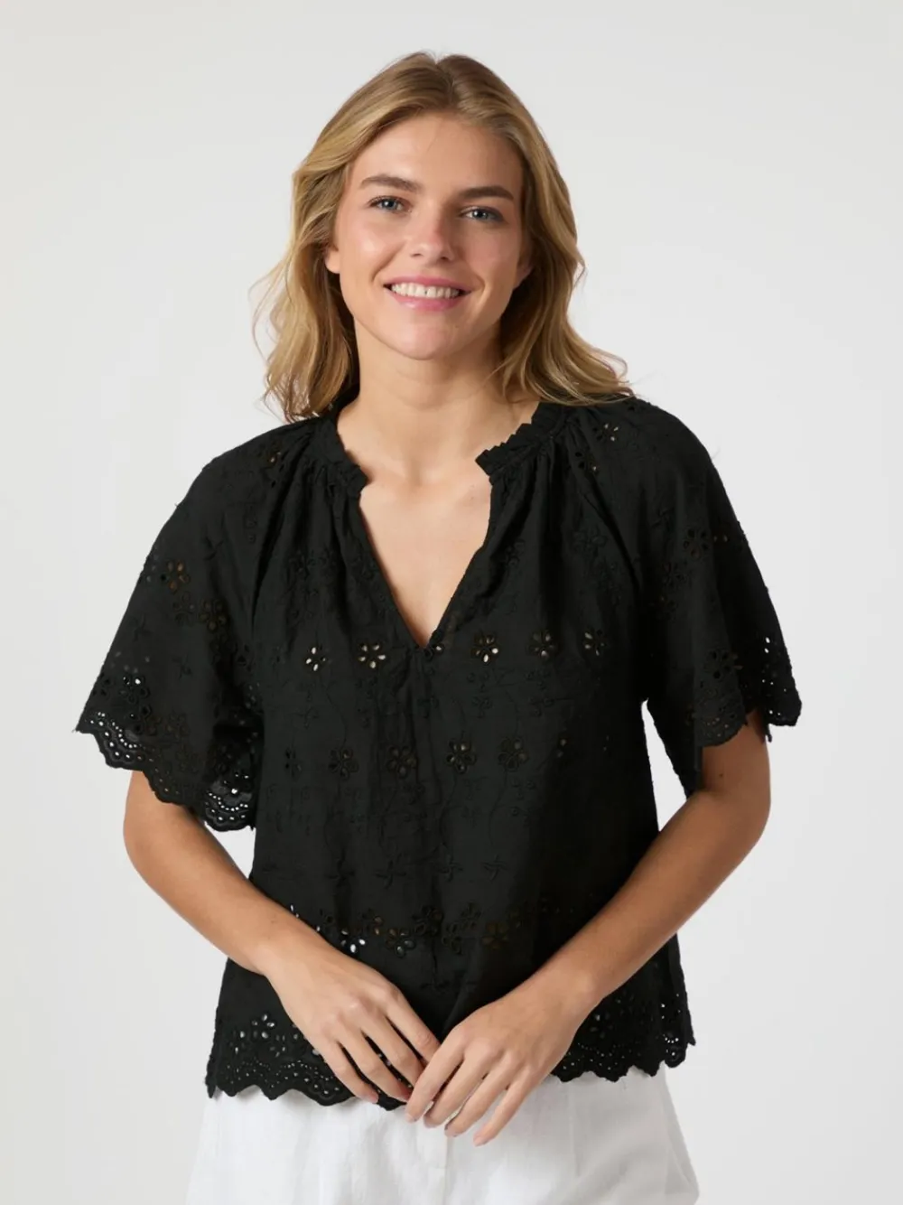 Neo Noir Odet Embroidery Bluse, , 38-Dame Bluser & Skjorter