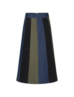 Mads Nørgaard Patch Denim Lino Nederdel, , 36-Dame Nederdele
