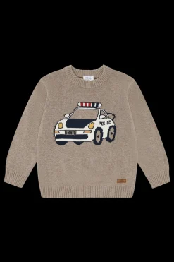 New Pelle Policecar Striktrøje, , 122 cm Børn Strik & Sweatshirts