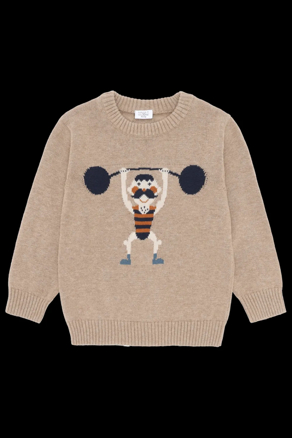 Hot Pelle Strong Man Striktrøje, , 116 cm Børn Strik & Sweatshirts