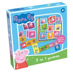 Tactic Peppa Pig 3 I 1 Lotto, Domino, Memo-Børn Spil & Puslespil
