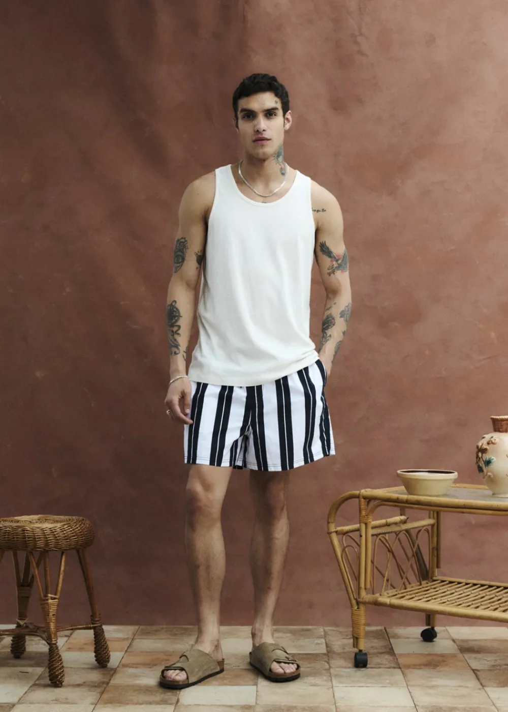 Best Philip Stripe Badeshorts, , XL Badetøj