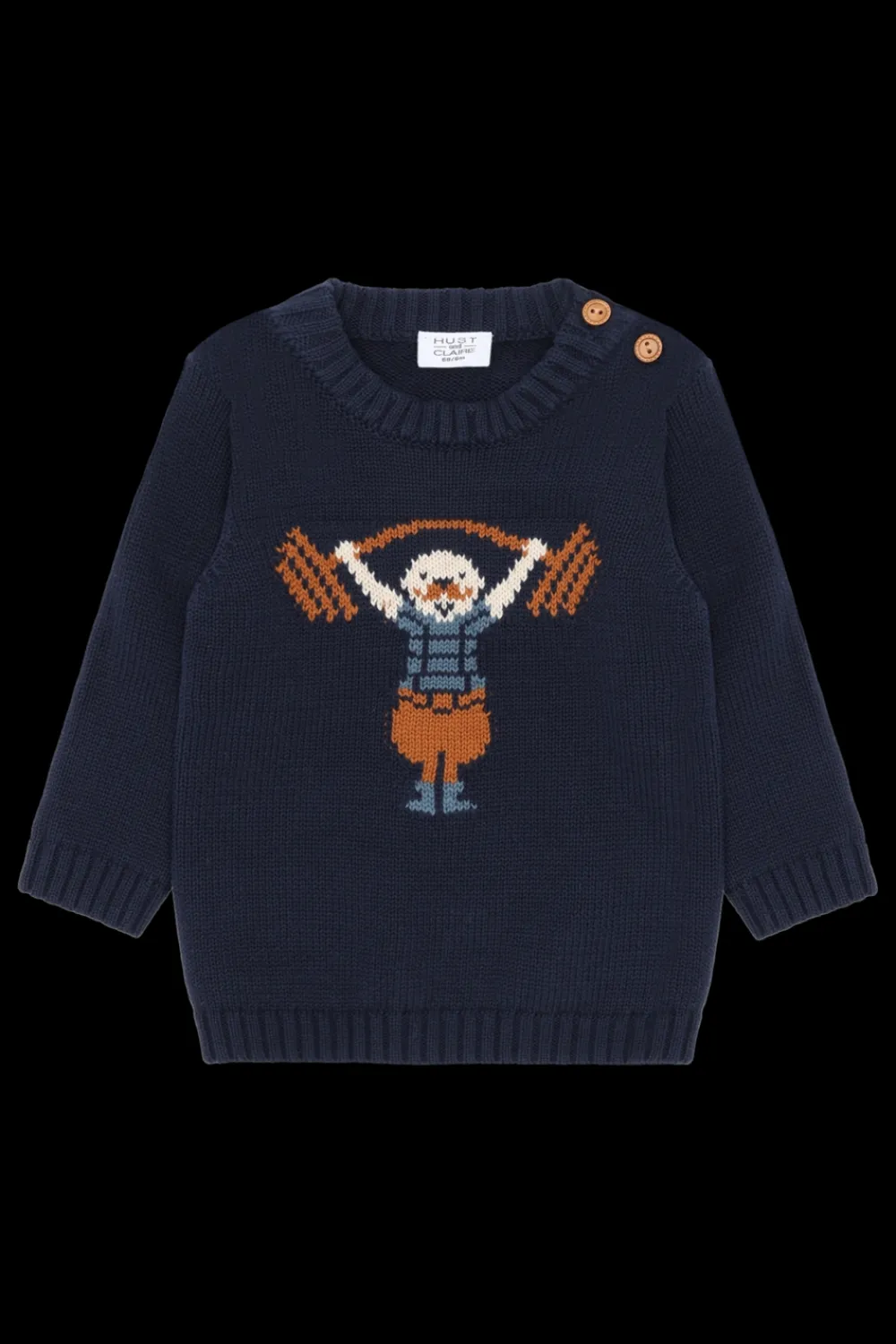 Hust & Claire Pilou Strong Man Striktrøje, , 86 cm-Børn Strik & Sweatshirts