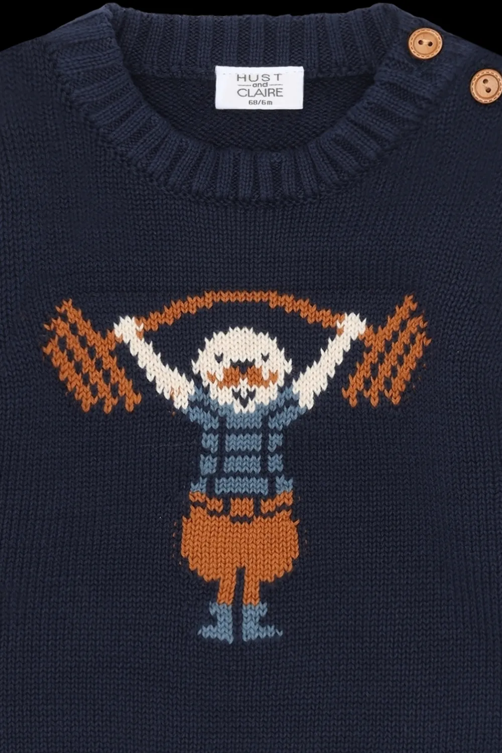 Hust & Claire Pilou Strong Man Striktrøje, , 86 cm-Børn Strik & Sweatshirts