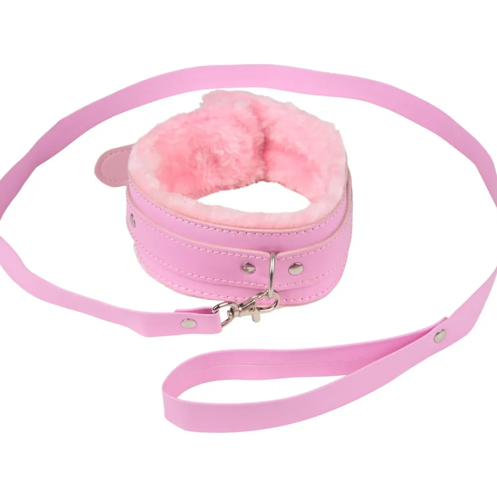 Baseks Pink Fluffy Bondagesæt- Sexlegetøj