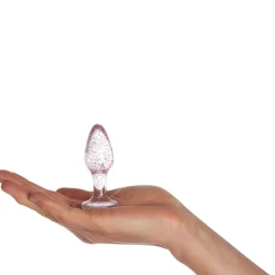 Baseks Pink Glitter Butt Plug Sæt- Sexlegetøj
