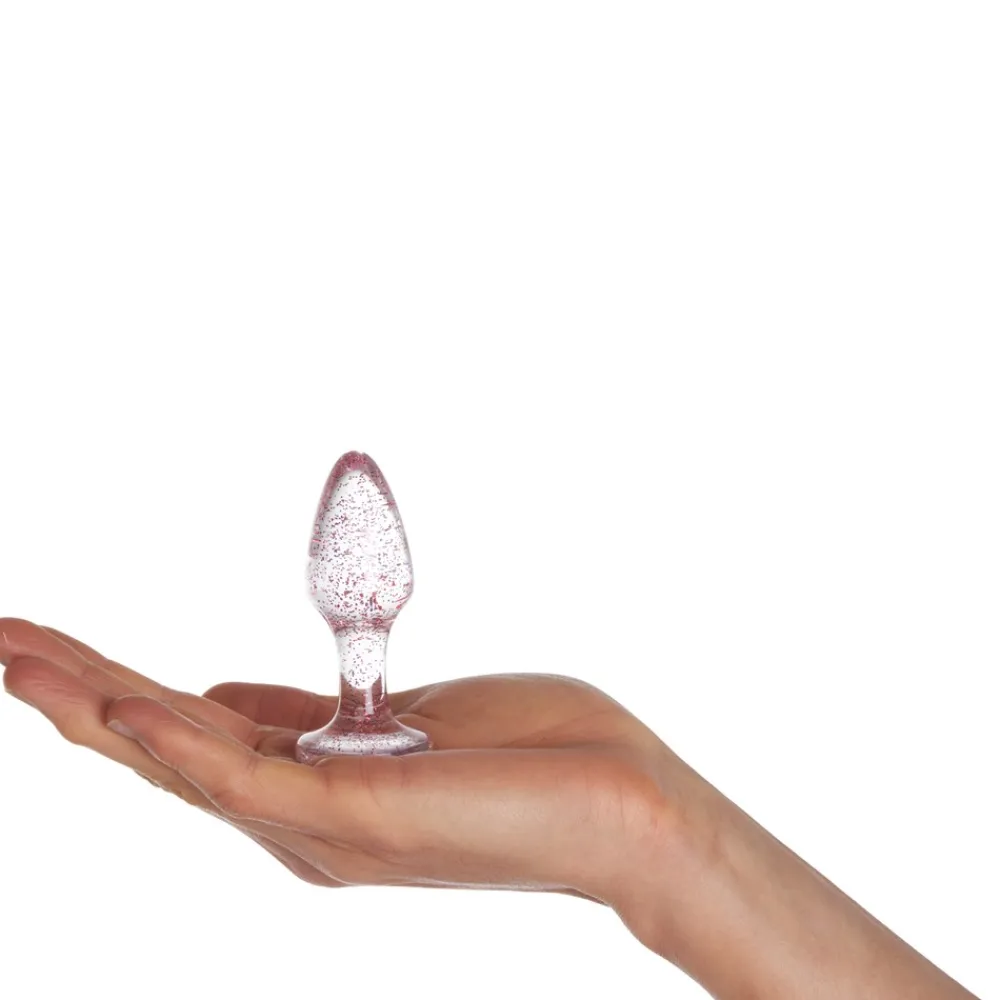 Baseks Pink Glitter Butt Plug Sæt- Sexlegetøj