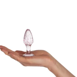 Baseks Pink Glitter Butt Plug Sæt- Sexlegetøj