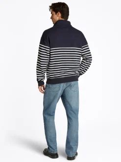 Tommy Hilfiger Placed Stripe Half-Zip Sweatshirt, , M- Sweatshirts & Trøjer