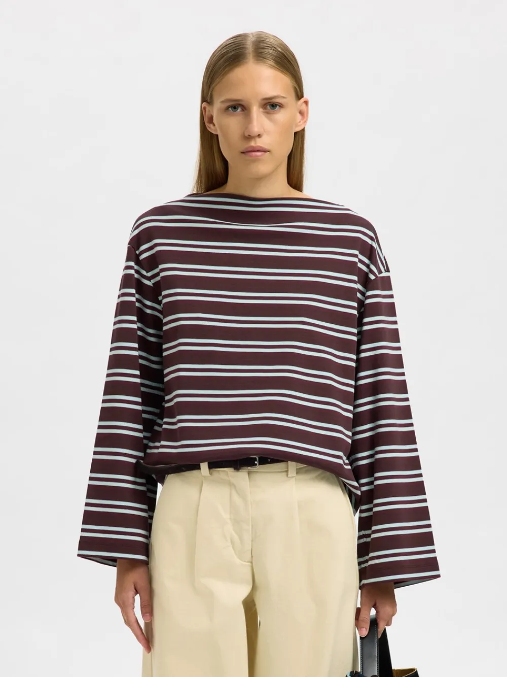 Selected Women Polly Boatneck T-shirt, , S-Dame T-Shirts & Toppe
