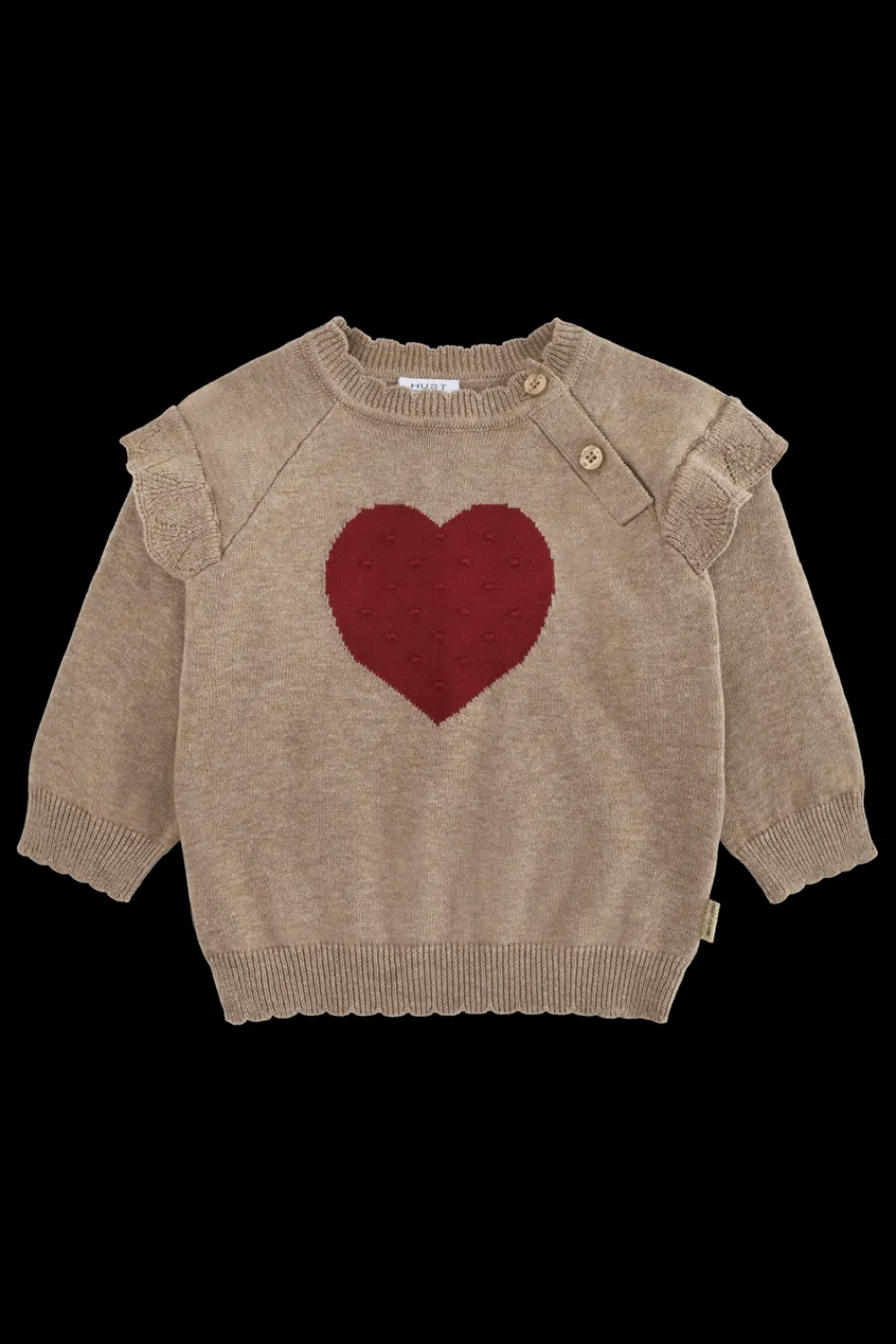Hust & Claire Pusle Heart Striktrøje, , 92 cm-Børn Strik & Sweatshirts