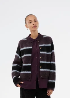 New RafaelMD Stripe Cardigan, , M Dame Cardigans|Strik & Sweatshirts