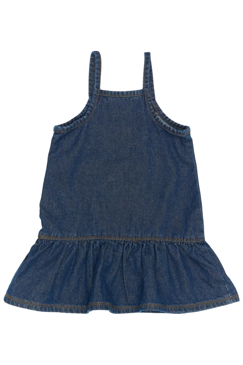 Raya Strap Denim Kjole, , 110 cm Børn Kjoler