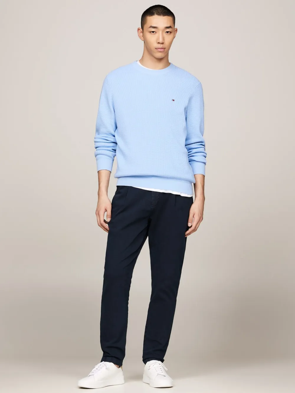 Outlet Refined Structure Crew Neck Pullover, , XL Strik