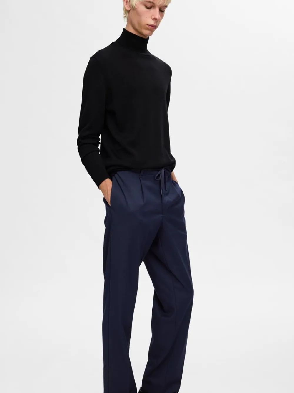 Selected Homme 190-Reg Tapered Leroy Pleat Bukser, , L- Bukser & Chinos