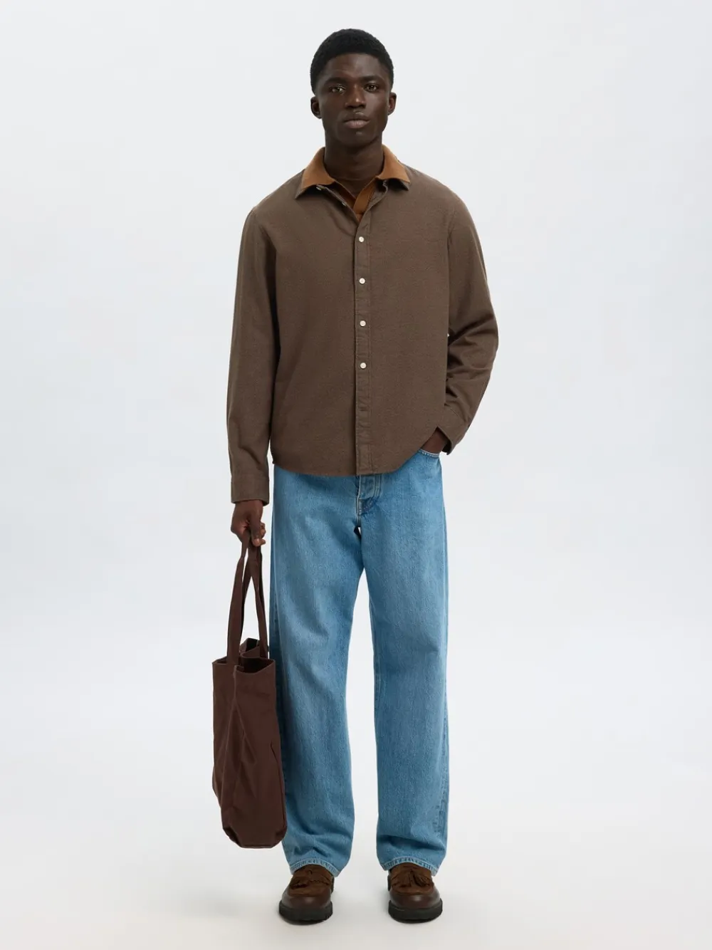 Selected Homme Regnoah Brushed Twist Skjorte, , M- Skjorter