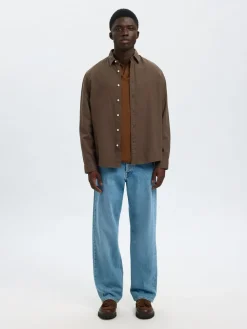 Selected Homme Regnoah Brushed Twist Skjorte, , M- Skjorter