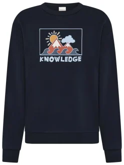 Knowledge Cotton Apparel Relaxed Printed Crew Neck Sweatshirt, , XXL- Sweatshirts & Trøjer