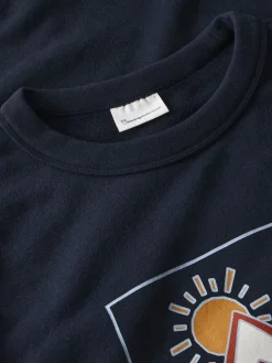 Knowledge Cotton Apparel Relaxed Printed Crew Neck Sweatshirt, , XXL- Sweatshirts & Trøjer