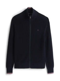 Tommy Hilfiger Rib Zip Through Cardigan, , 3XL- Cardigans