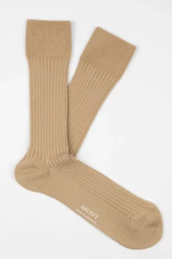 Sale Ribbed Cotton Strømper, , 43-46 Strømper