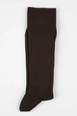 Hot Ribbed Cotton Strømper, , 43-46 Strømper