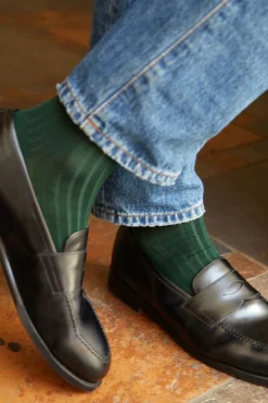 Sale Ribbed Cotton Strømper, , 43-46 Strømper
