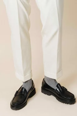 AN IVY Ribbed Cotton Strømper, , 43-46- Strømper