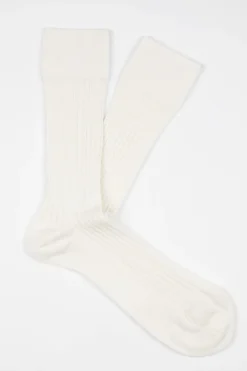AN IVY Ribbed Cotton Strømper, , 43-46- Strømper