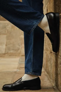 AN IVY Ribbed Cotton Strømper, , 43-46- Strømper