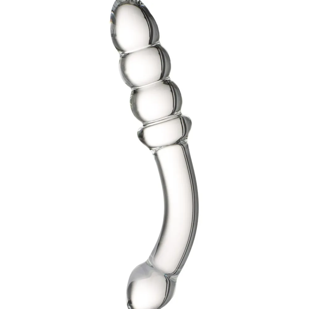 Sinful Ribbed Glas Dildo- Sexlegetøj