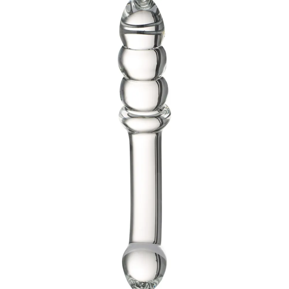 Sinful Ribbed Glas Dildo- Sexlegetøj