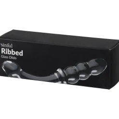 Sinful Ribbed Glas Dildo- Sexlegetøj