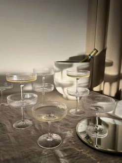 ferm LIVING Ripple 2-pak Champagneglas,- Glas