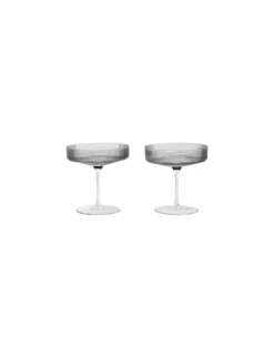 ferm LIVING Ripple 2-pak Champagneskål,- Glas