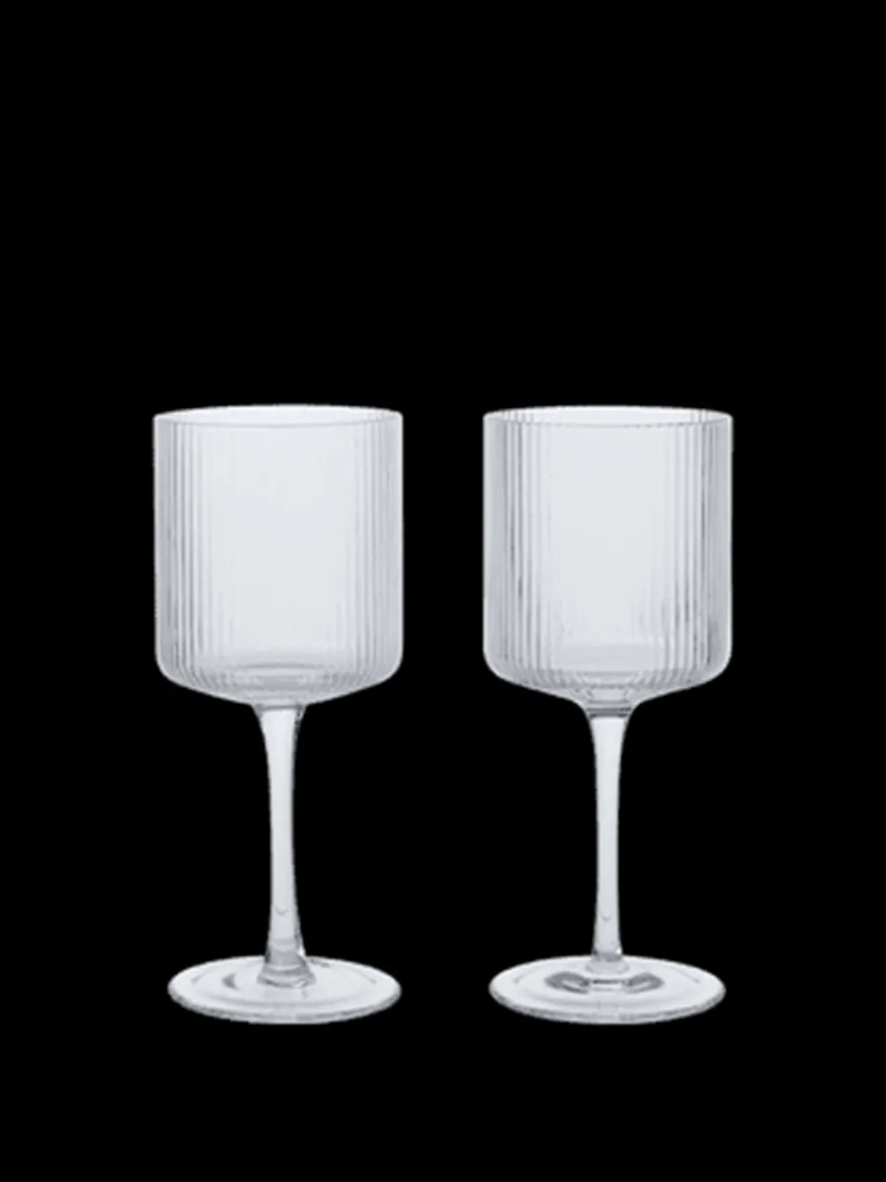 ferm LIVING Ripple 2-pak Hvidvinsglas, , 26 cl- Glas