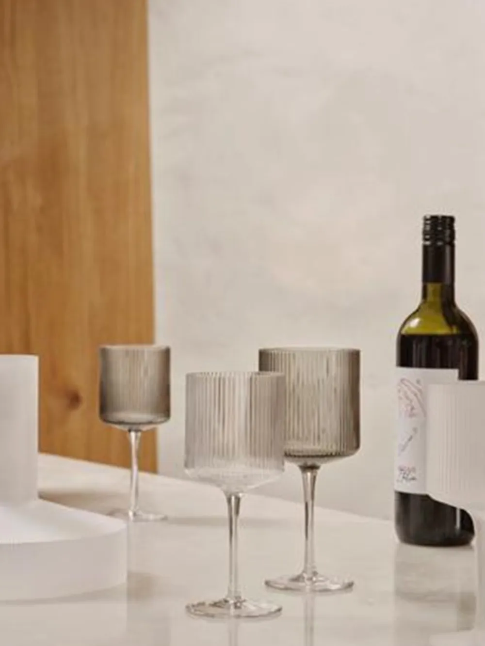 ferm LIVING Ripple 2-pak Hvidvinsglas, , 26 cl- Glas