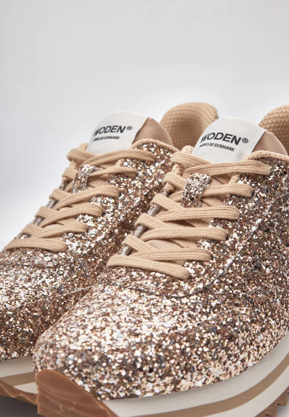 Woden Ronja Plateau Glitter Sneakers, , 38-Dame Sneakers