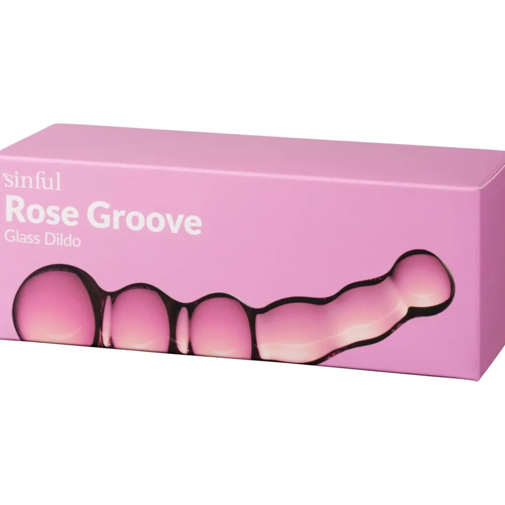 Sinful Rosa Groove Glas Dildo- Sexlegetøj