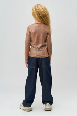 Discount Rosalind Langærmet Glitter Bluse, , 134-140 cm Børn Bluser