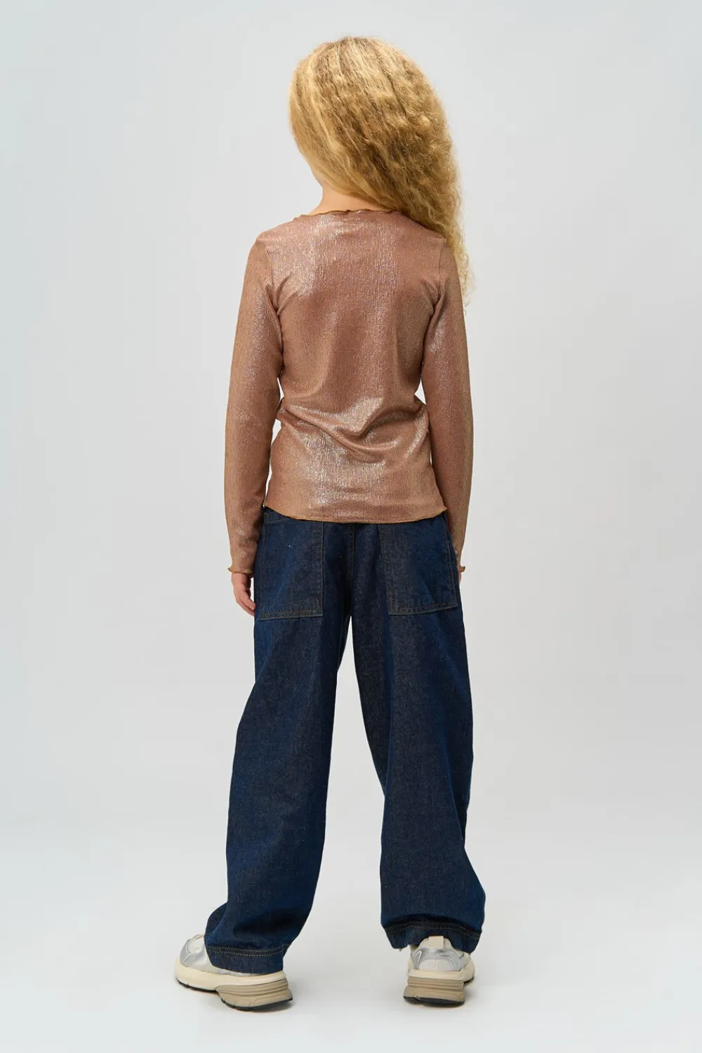 Discount Rosalind Langærmet Glitter Bluse, , 134-140 cm Børn Bluser