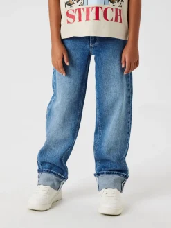 Discount Rose Straight Fold Jeans, , 152 cm Børn Jeans