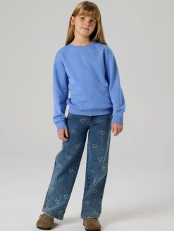 Name It Rose Wide Rhinestone Jeans, , 152 cm-Børn Jeans